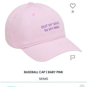 NWT Skims Valentine Edition Baseball Cap Hat Baby Pink Strapback New OS One Size